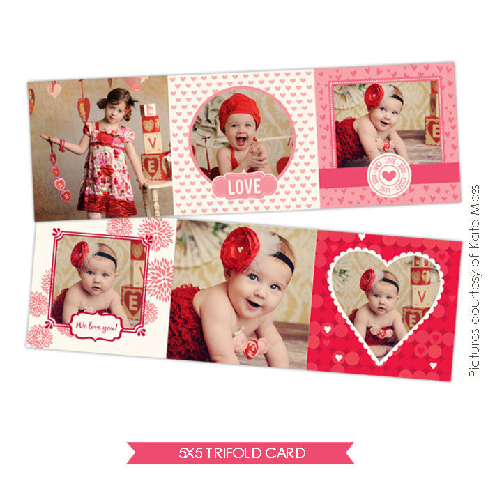 Valentine accordion card 5x5 | Accordion Hearts e324