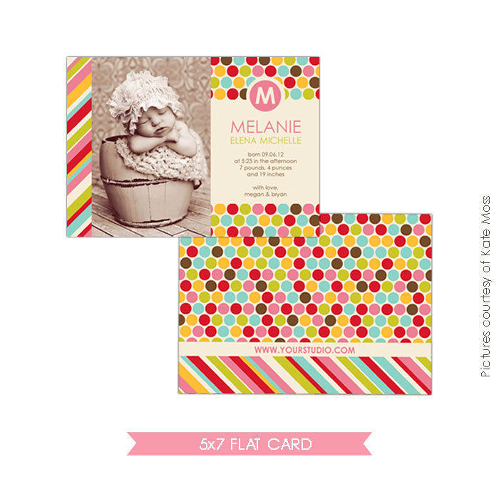Birth Announcement | Colorful Dots e314
