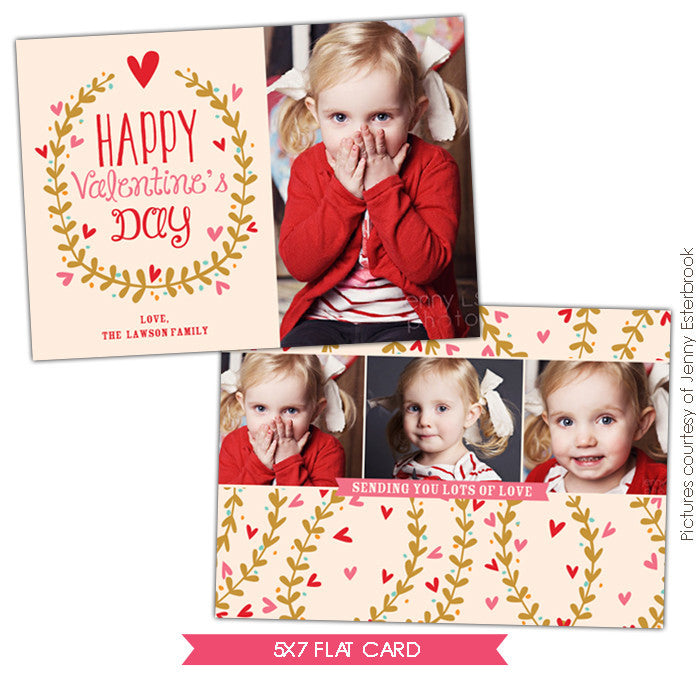 Valentine Photocard Template | Kisses garden e680