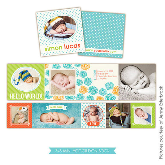 Baby accordion mini 3x3 | Colorful baby boy e369