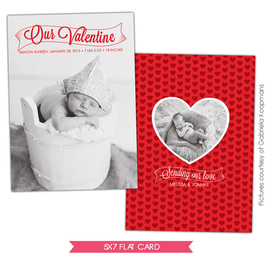 Valentine Birth Announcement template | Baby Valentine e683