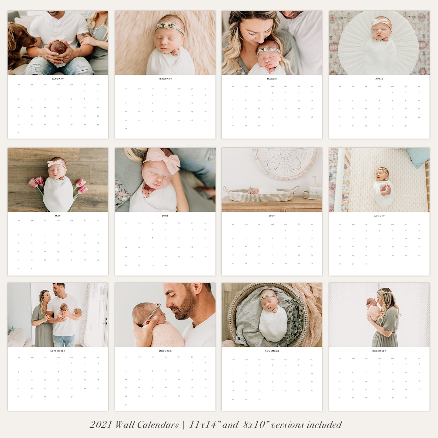 2021 Wall Photo Calendar 11x14 and 8.5x11 | Minimalistic - RC005