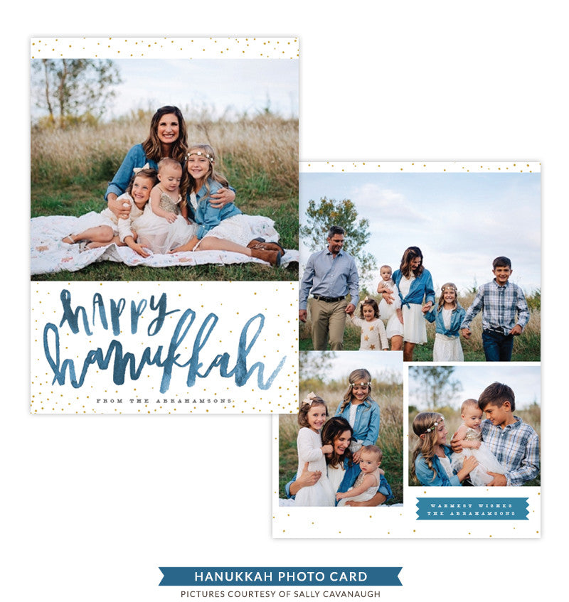 Hanukkah Photocard Template | Light of Blessing - e1410