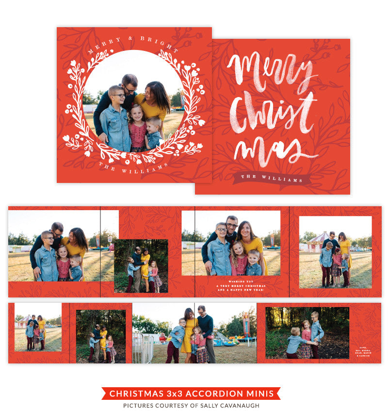 Christmas accordion mini 3x3 | Snow crown e1427