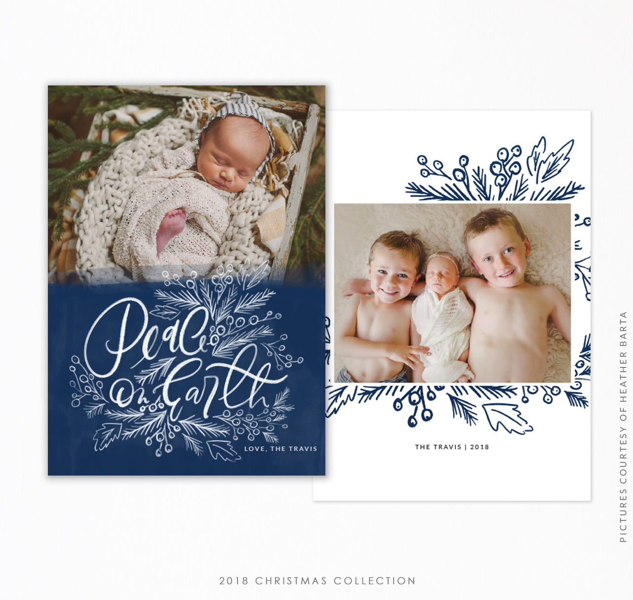 2018 Christmas 5x7 Photo Card | Blue Holiday
