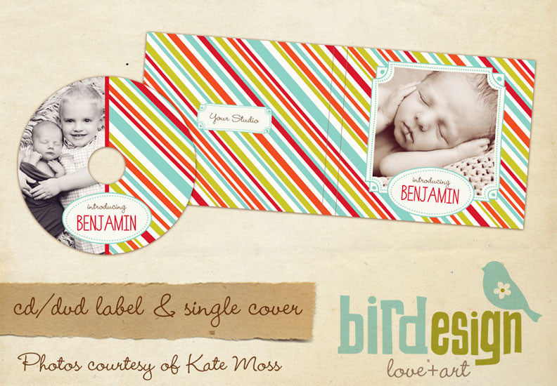 CD label and case set | Funny stripes e320