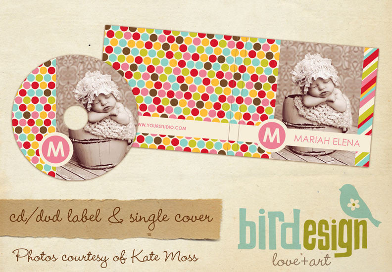 CD label and case set | Colorful dots e323