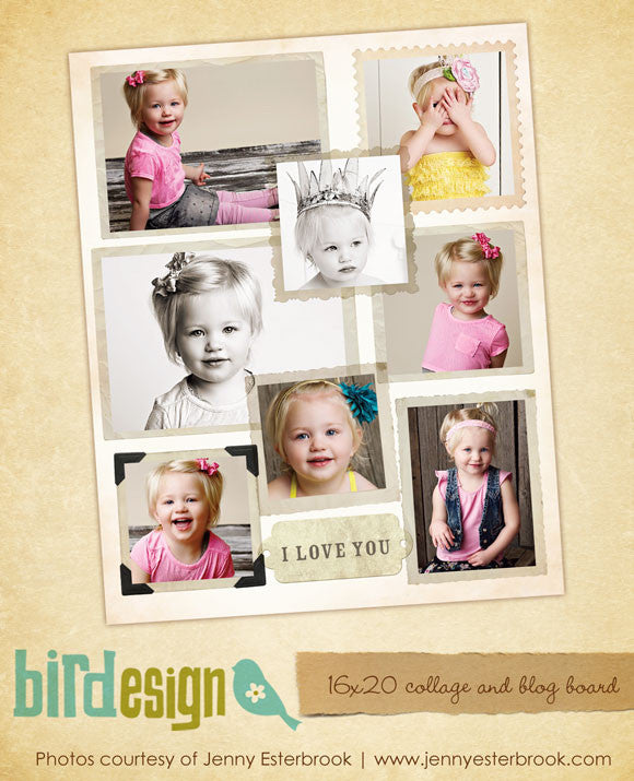 16x20 collage & blog board | Vintage pink e419