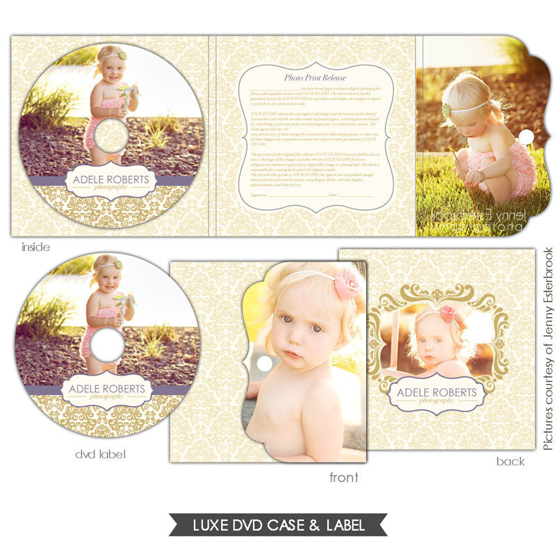 Luxe DVD case and DVD label | Purple & Gold e629