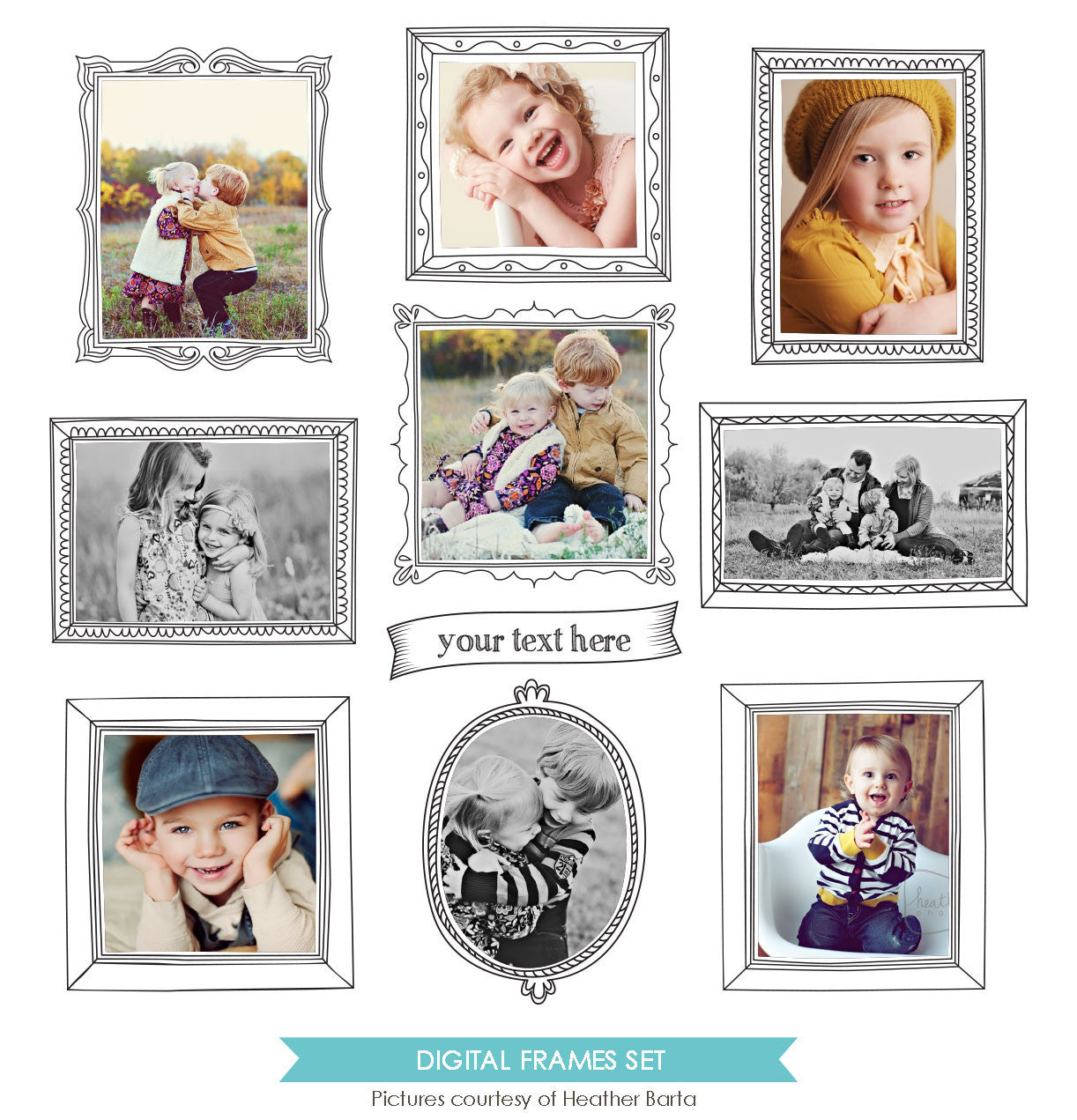 Digital Frames set | Magical portraits e772