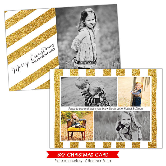 Christmas Photocard Template | Shining  e919