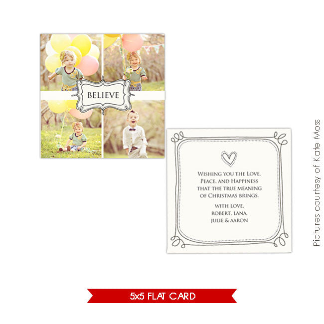 Holiday Photocard Template | Believe e199