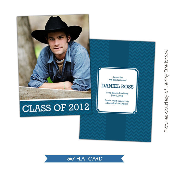 Blue Chevron | Graduation announcement e398