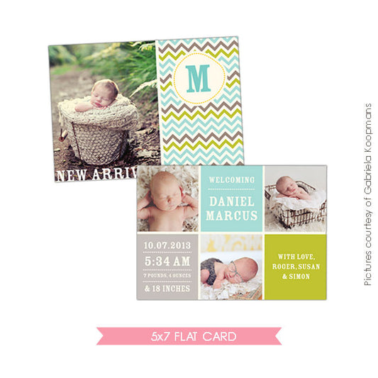 Birth Announcement | Chevron baby e478