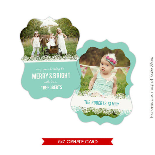 Holiday Ornate Photocard | Chic portrait e178