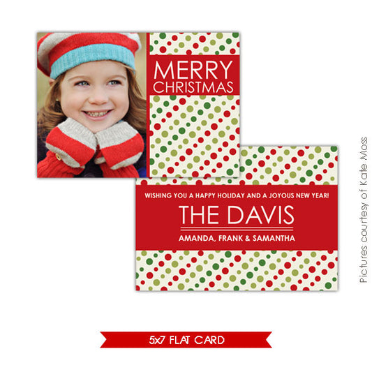 Holiday Photocard Template | Christmas dots e125