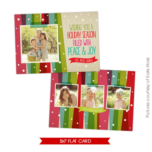 Holiday Photocard Template | Christmas Rainbow e552