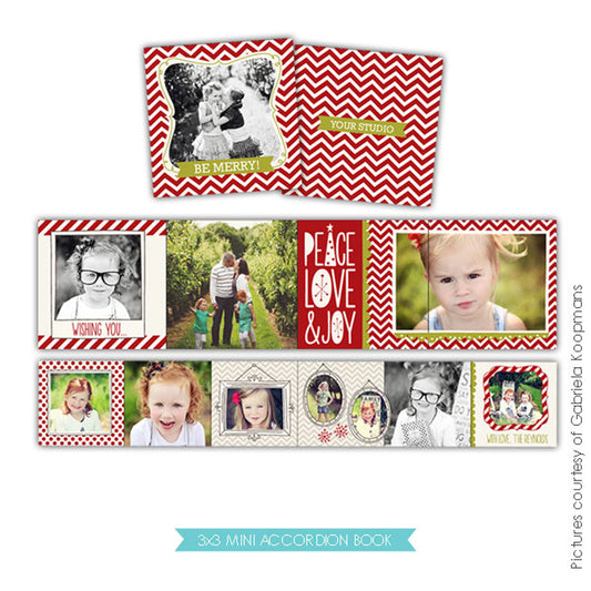 Accordion mini 3x3 | Cinnamon chevron e544