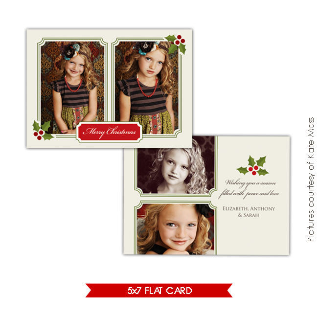 Holiday Photocard Template | Classic Christmas e126