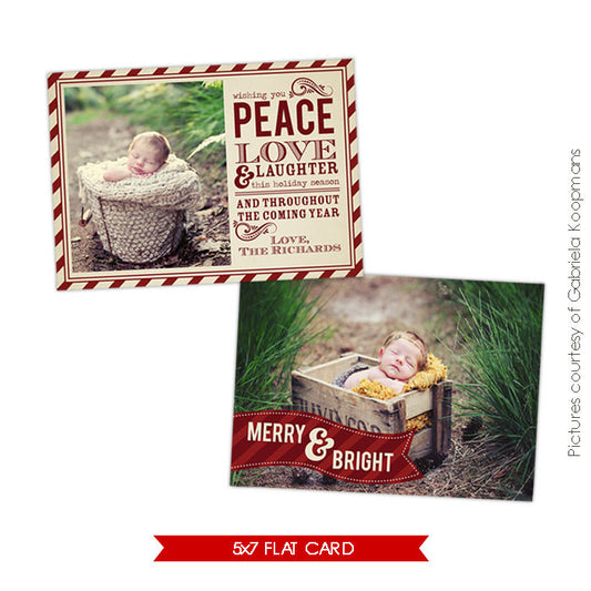 Holiday Photocard Template | Classic Wishes e519