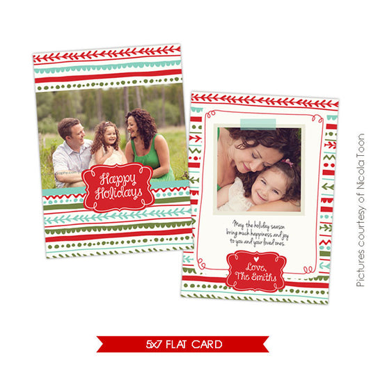Holiday Photocard Template | Colorful Holidays e503