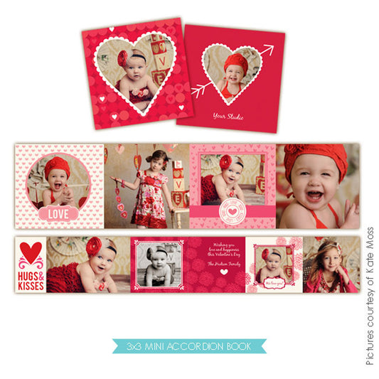 Valentine accordion mini 3x3 | Cupid Hearts e289