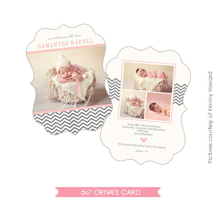 Birth Announcement | Fashion Chevron e461