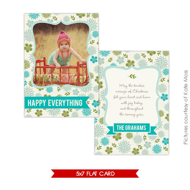 Holiday Photocard | Festive Flowers e222