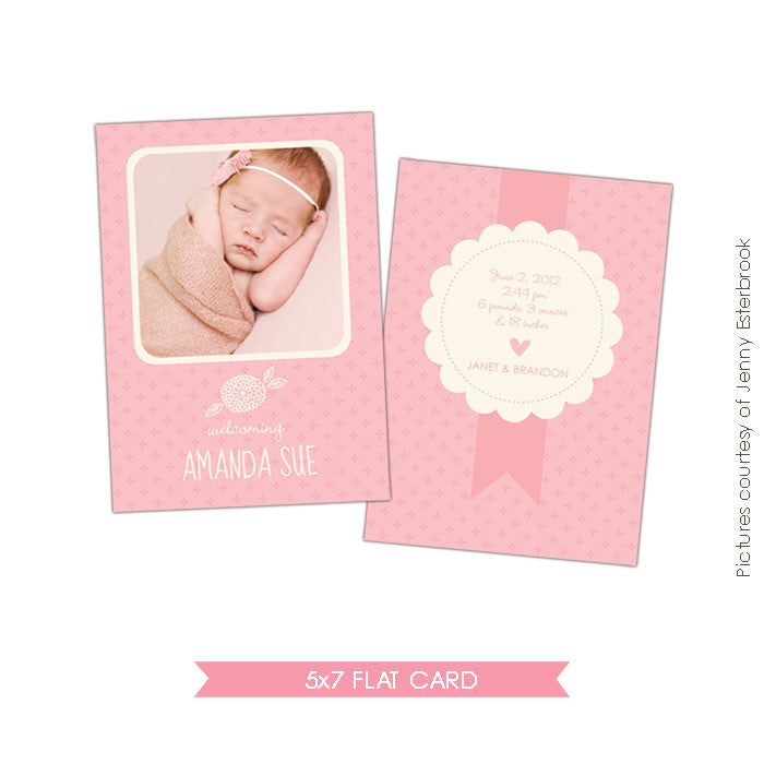 Birth Announcement | Flower frame e456