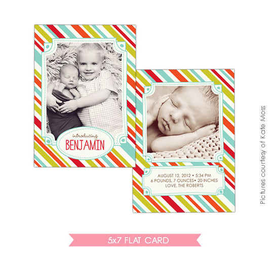 Birth Announcement | Fun & Stripes e313