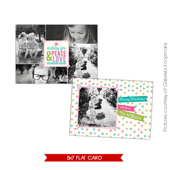 Holiday Photocard Template | Funny Stars e527