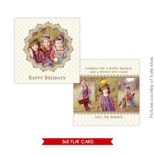 Holiday Photocard Template | Gold Christmas e136