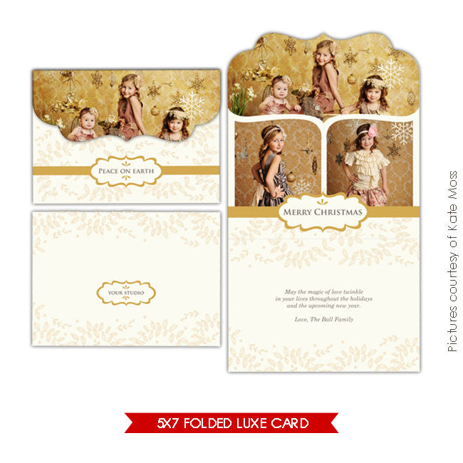 Holiday Ornate Photocard  | Gold Magic 5x7 e232