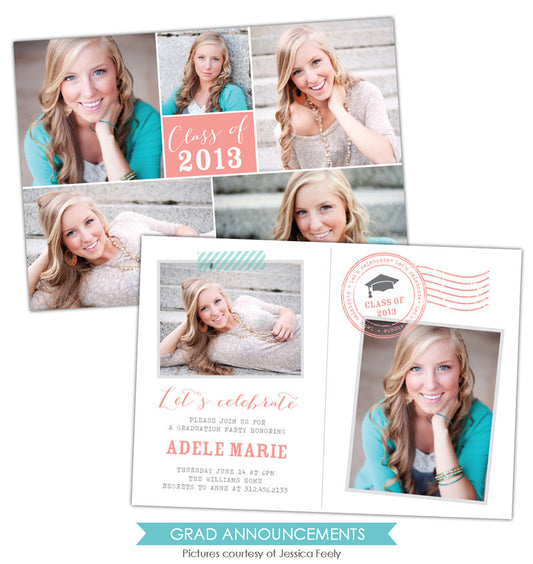 Grad announcement | Grad postcard e784