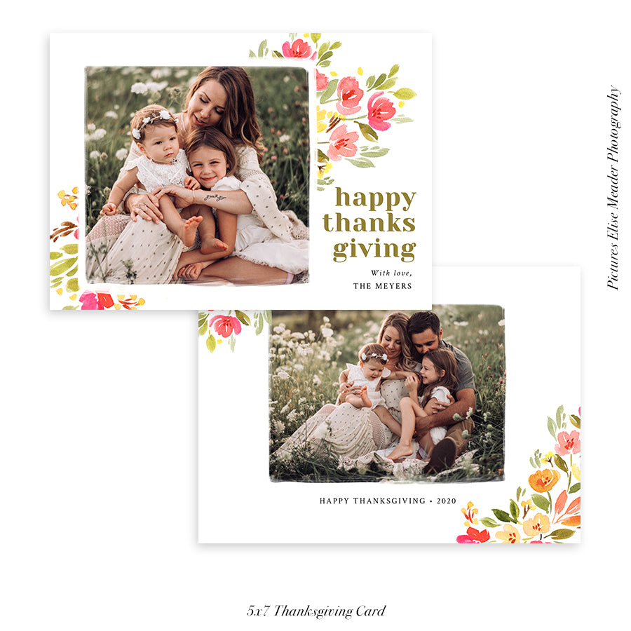 Thanksgiving Photocard Template | Floralia Fall - HC009