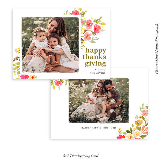 Thanksgiving Photocard Template | Floralia Fall - HC009