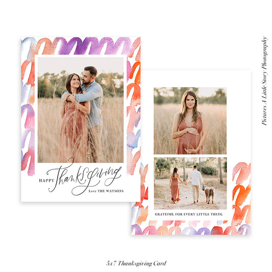 Thanksgiving Photocard Template | Pink Rain hc015