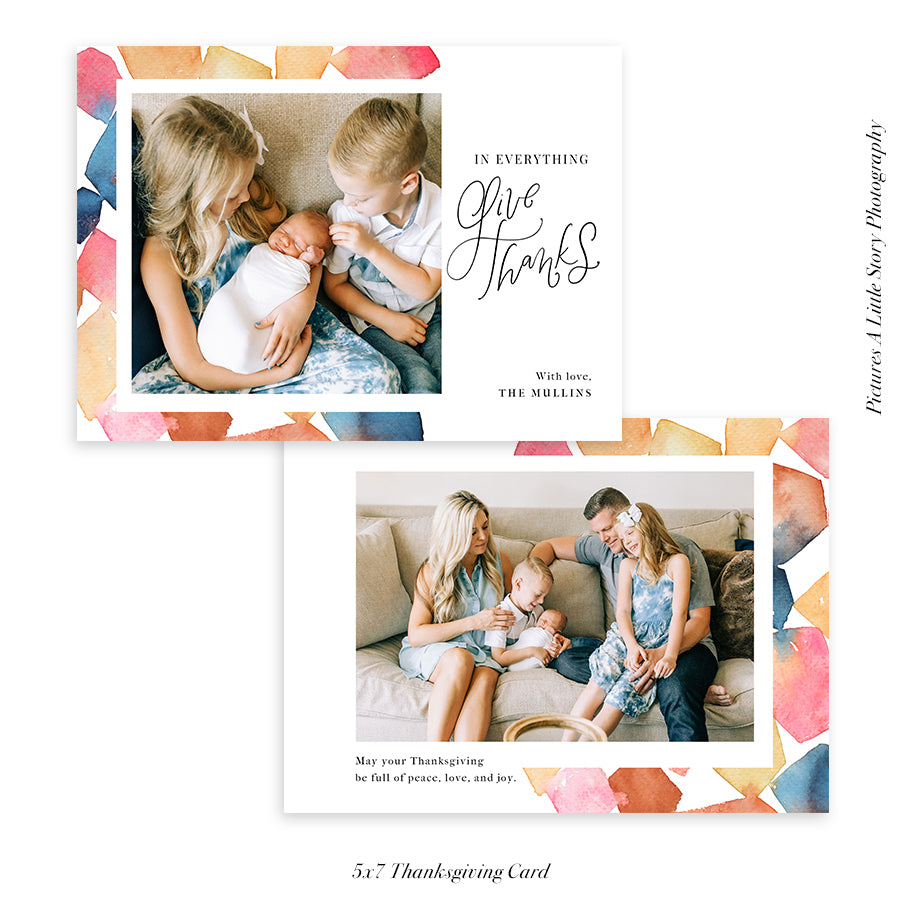 Thanksgiving Photocard Template | Cubes - HC016