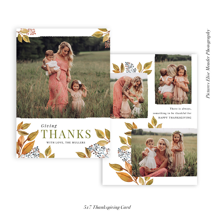 Thanksgiving Photocard Template | Fall forest - HC022