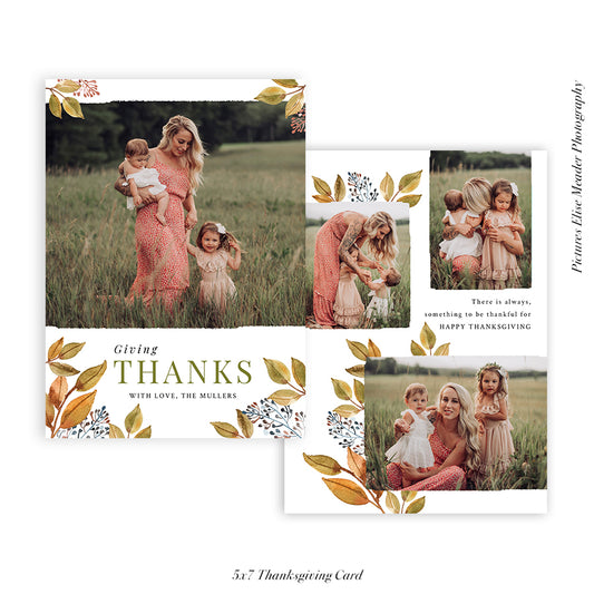 Thanksgiving Photocard Template | Fall forest - HC022