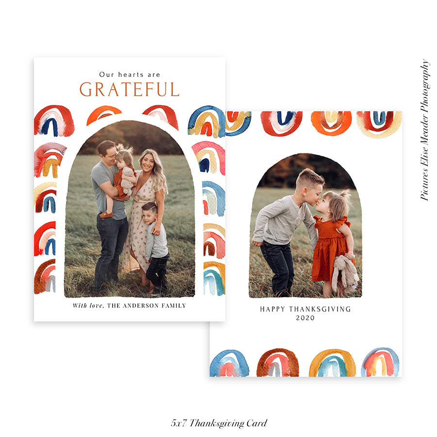 Thanksgiving Photocard Template | Rainbow day - HC023