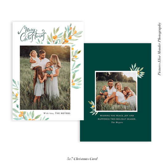 Christmas 5x7 Photo Card | Botanical Christmas - HC031