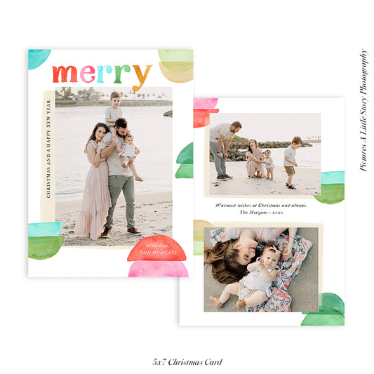 Christmas 5x7 Photo Card | Merrily Bright - HC033