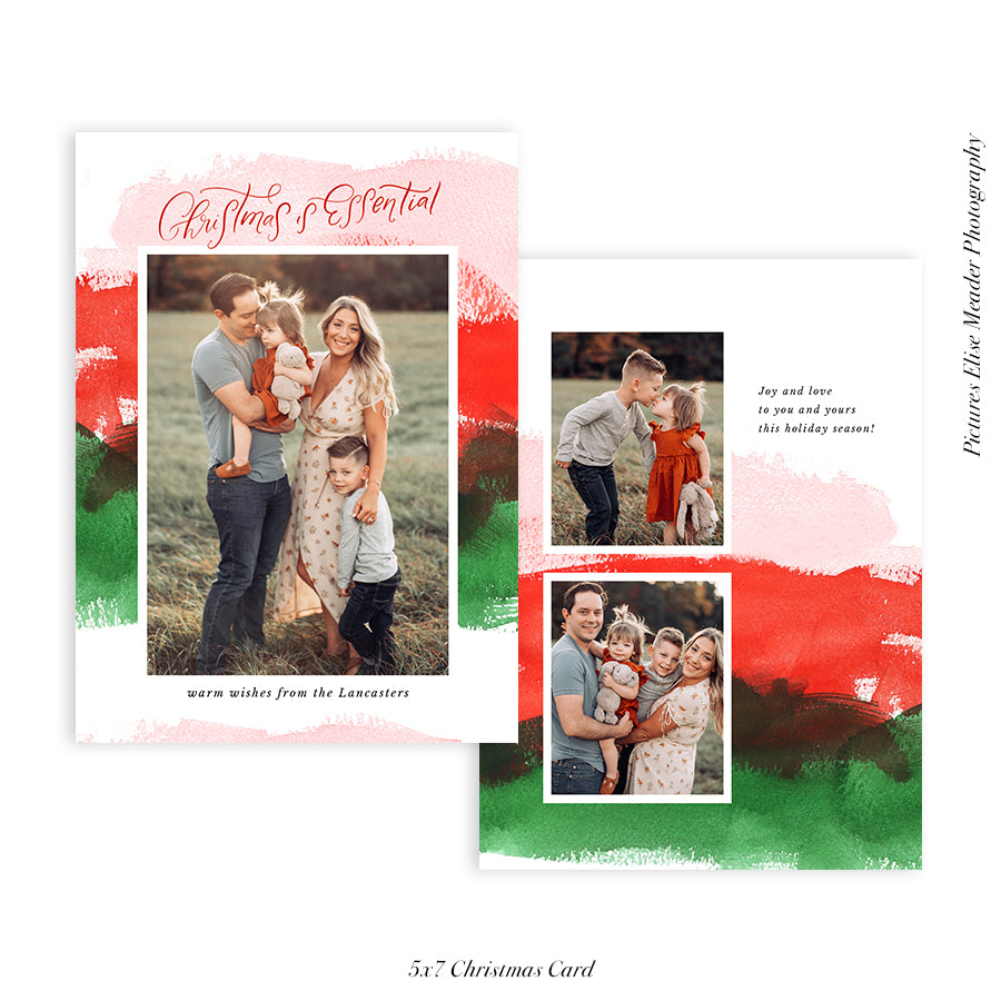 Christmas 5x7 Photo Card | Classic Brushes - HC038