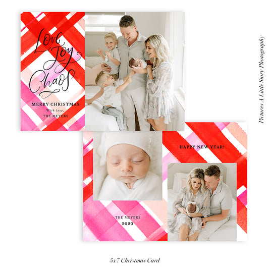 Christmas 5x7 Photo Card | Joy and Chaos - HC040