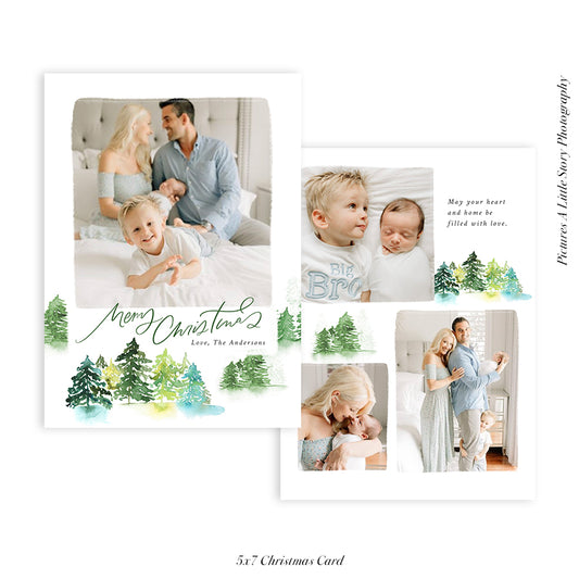 Copy of Christmas 5x7 Photo Card | Snowy Trees - HC048