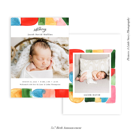 Birth Announcement Photocard | Bright Welcoming - HC087