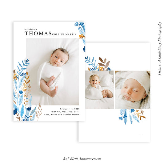 Birth Announcement Photocard | Floral Arrival - HC093