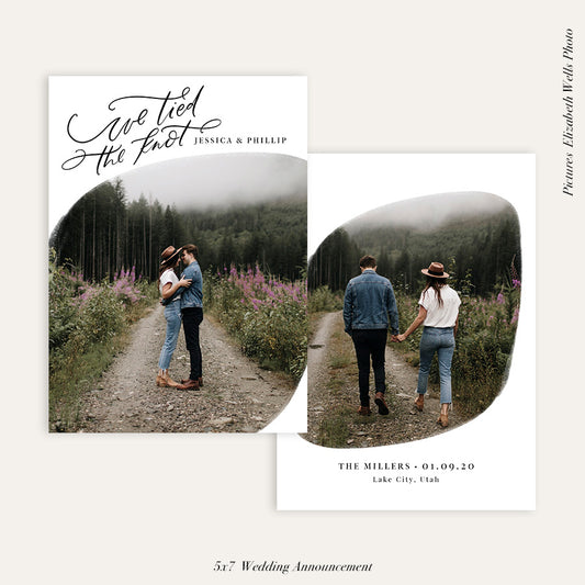 Wedding Announcement Photocard | We tied the knot - HC102