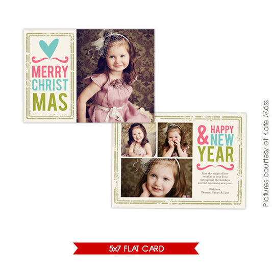 Holiday Photocard Template | Heart Greetings e153